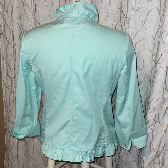 Talbots Light Blue Ruffled Cardigan - Picture 2 of 6
